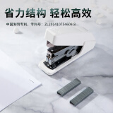 得力(deli)單指按壓省力訂書機(jī)/訂書器 適配12#訂書釘 可裝100枚釘 白色0467
