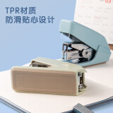 得力(deli)因?yàn)橛鲆娔闶×π√?hào)訂書機(jī) 王源推薦款 輕巧便攜省力訂書機(jī)/裝訂器/訂書器 綠 0460F