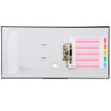 得力(deli)歐式帶孔A4快勞夾活頁夾打孔夾 5480 5481 背寬75mm 黑色六個裝