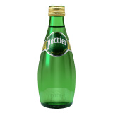 巴黎水（Perrier） 含氣天然礦泉水玻璃瓶 法國進(jìn)口果味氣泡水 330ml*24【青檸檸檬原味各8瓶】