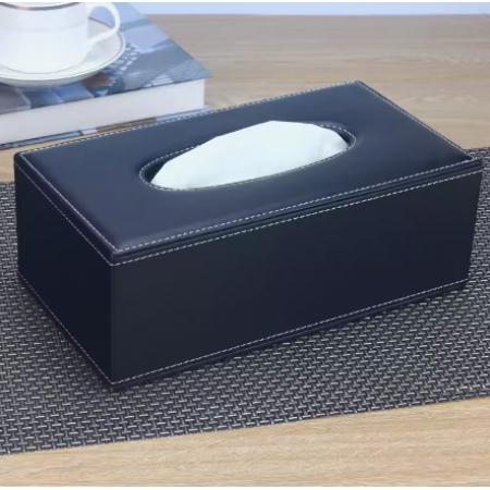 皮革紙巾盒 高檔仿皮紙巾盒 大號(hào)黑色