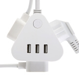 得力 魔方3轉(zhuǎn)帶USB接線板 插座(18321)【1.5m線】