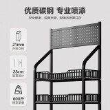 多層置物架子 白-5層60長-帶輪款